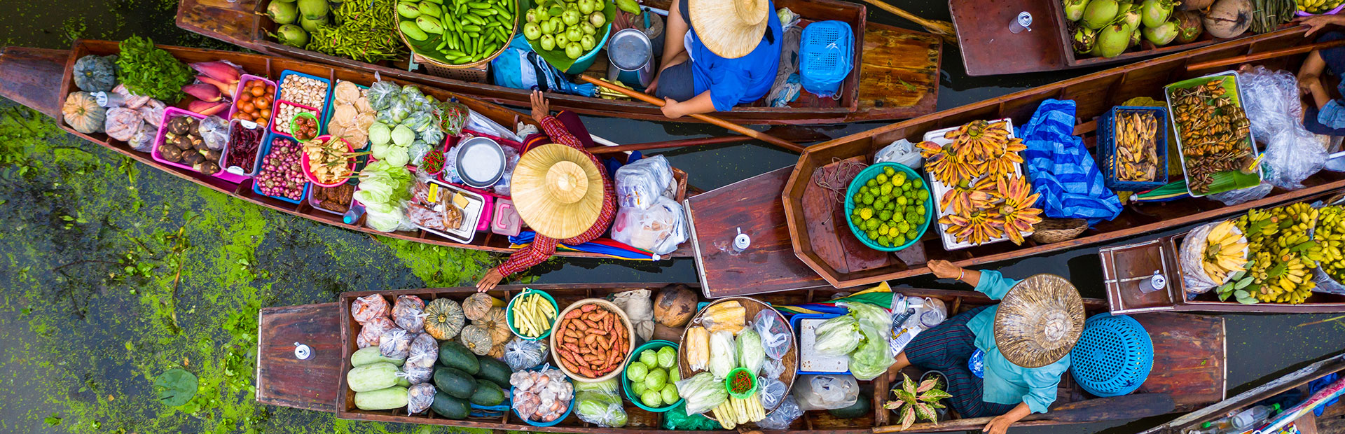 Vegetable vendors on boat