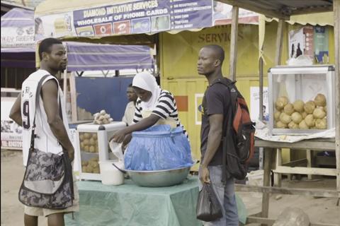 Photo of food vendor in Ghana