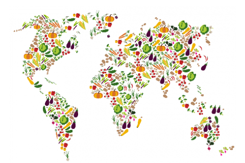 world map of foods