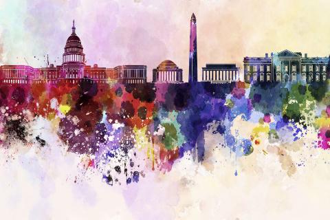 DC skyscape watercolor